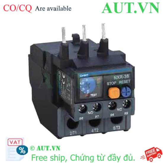 Ảnh của Rơ le nhiệt CHINT NXR-38 (30-38A) - Bảo vệ quá tải & mất pha cho Motor