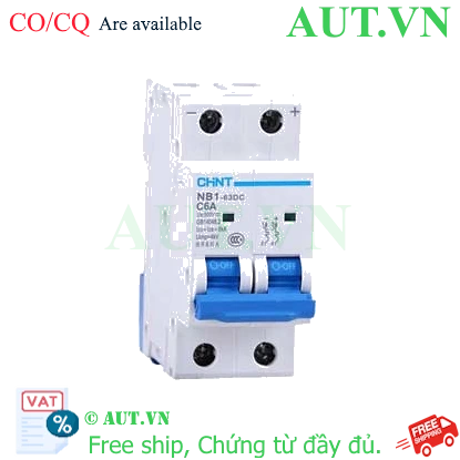 Ảnh của CB tép CHINT NB1-63DC 2P C6A DC500V 6kA 