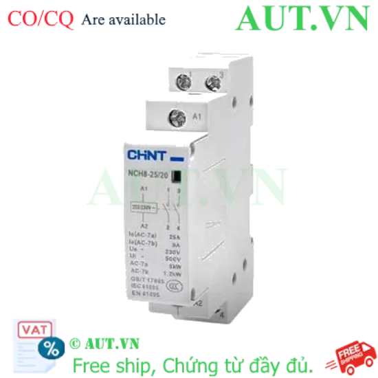 Ảnh của Contactor Chint NCH8-25/20 25A - 220/230V | Khởi Động Từ Chính Hãng AUT VN