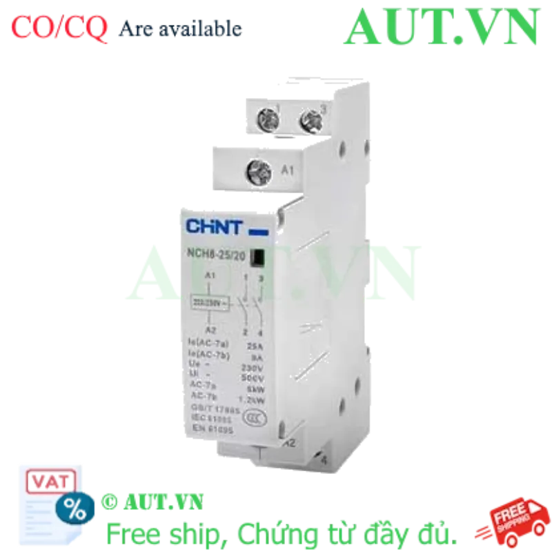 Ảnh của Contactor Chint NCH8-25/20 25A - 220/230V | Khởi Động Từ Chính Hãng AUT VN