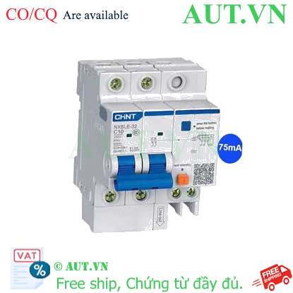 Ảnh của Át chống dòng rò CHINT NXBLE-32 2P C10 75mA 6kA 