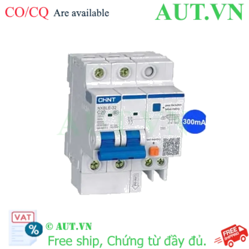 Ảnh của Át chống dòng rò CHINT NXBLE-32 2P C20 300mA 6kA 