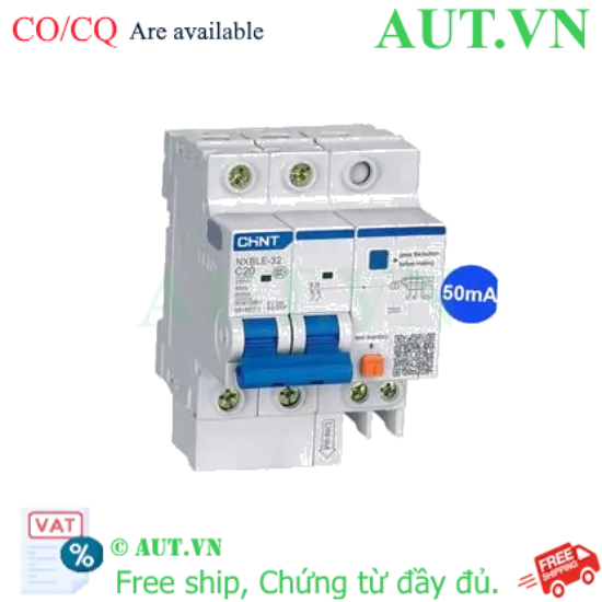 Ảnh của Át chống dòng rò CHINT NXBLE-32 2P C20 50mA 6kA 