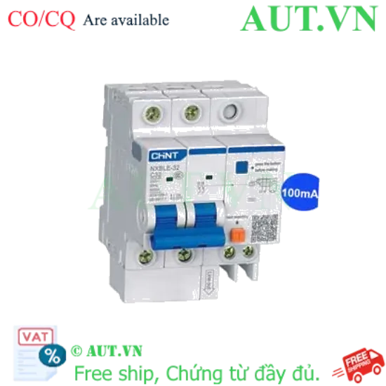 Ảnh của Át chống dòng rò CHINT NXBLE-32 2P C32 100mA 6kA 