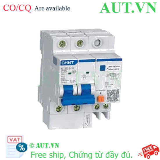 Ảnh của Át chống dòng rò CHINT NXBLE-32 2P C25 30mA 6kA 