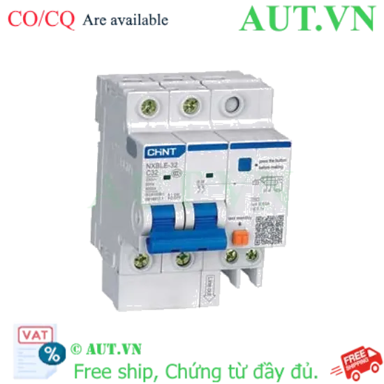 Ảnh của Át chống dòng rò CHINT NXBLE-32 2P C32 30mA 6kA 
