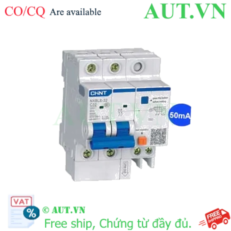 Ảnh của Át chống dòng rò CHINT NXBLE-32 2P C32 50mA 6kA 