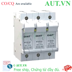 Ảnh của Đế Cầu Chì Hình Trụ CHINT RT28-63 3P - 63A, 500VAC, Lắp Thanh Ray DIN