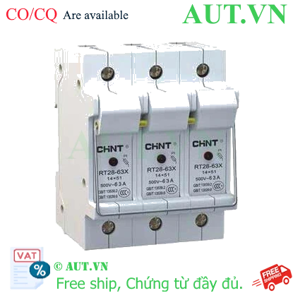 Ảnh của Đế cầu chì dạng hình trụ CHINT BASE RT28-63X 3P 