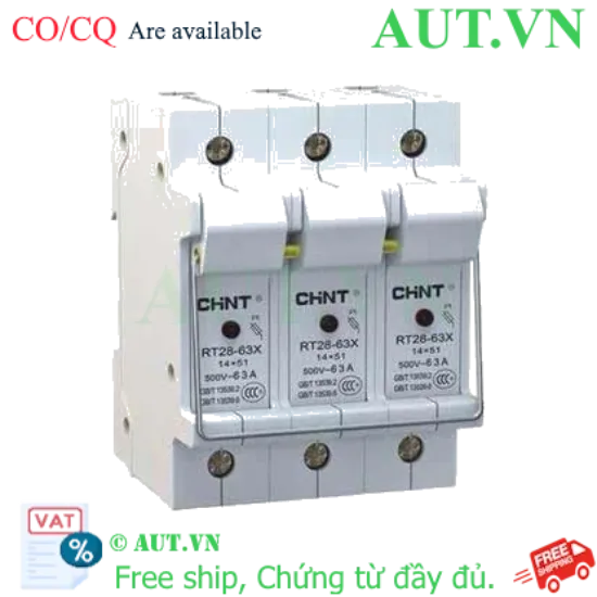 Ảnh của Đế Cầu Chì CHINT BASE RT28-63X 3P | 63A - 500VAC | Có Đèn Báo Lỗi