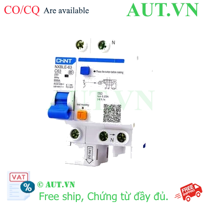 Ảnh của Cầu dao chống rò RCBO CHINT NXBLE-63 1P+N C63 30mA 6kA 