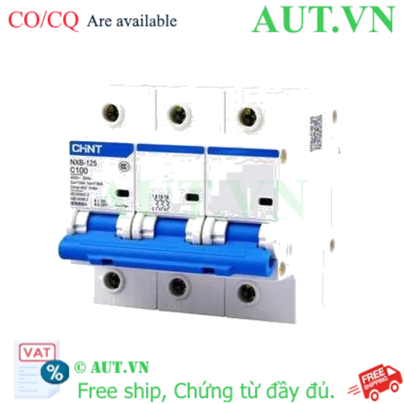 Ảnh của Aptomat 3 Pha CHINT NXB-125 3P C100 (100A, 10kA, Loại C) - MCB Cao Cấp Bảo Vệ Quá Tải