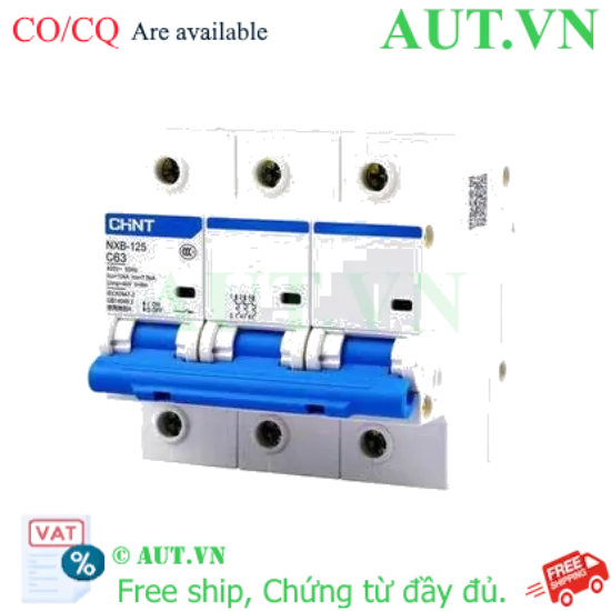 Ảnh của Áp tô mát cài loại nhỏ CHINT NXB-125 3P C63 