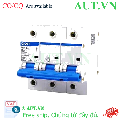 Ảnh của Áp tô mát cài loại nhỏ CHINT NXB-125 3P C80 
