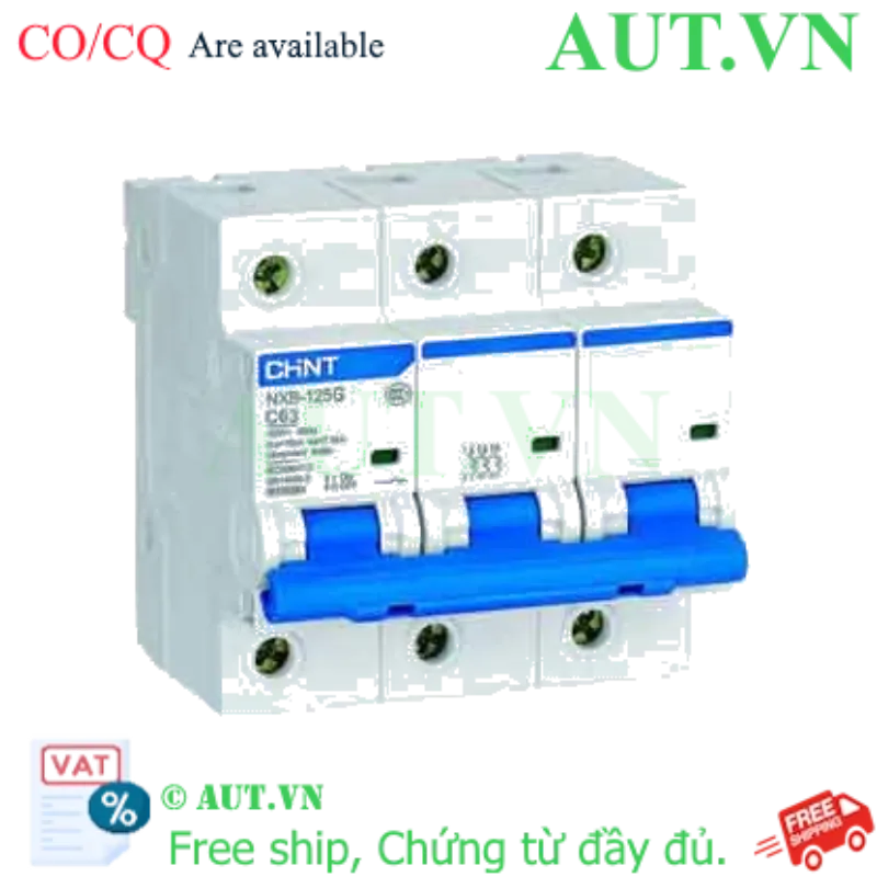 Ảnh của Aptomat 3 Pha CHINT NXB-125G 3P C63A | 63A, 10kA, Đặc Tuyến C - AUT VN