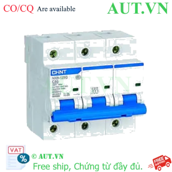 Ảnh của Át tô mát 3 pha CHINT NXB-125G 3P C80A chính hãng, giá rẻ