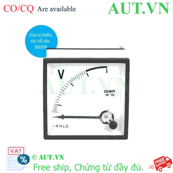 Ảnh của Đồng hồ vôn kế tương tự CHINT NP96-V 3000/100V 