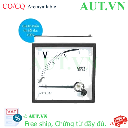 Ảnh của Đồng hồ vôn kế tương tự CHINT NP96-V 100V 