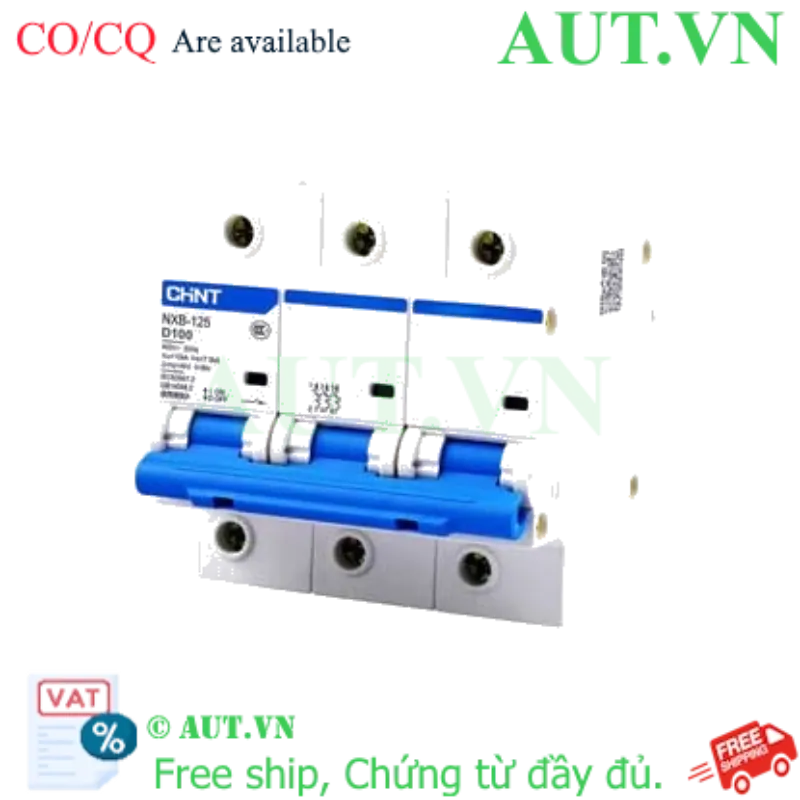 Ảnh của MCB CHINT NXB-125 3P D100 | Aptomat 3 Pha 100A, 10kA, Đặc Tuyến D Chống Nhảy Ảo
