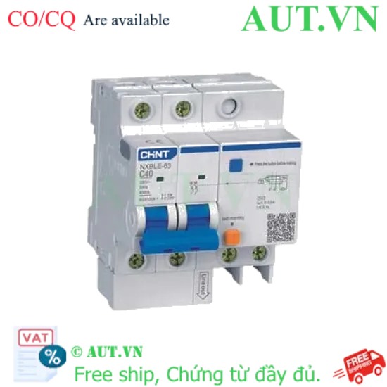 Ảnh của Cầu dao chống rò RCBO CHINT NXBLE-63 2P C40 30mA 6kA 