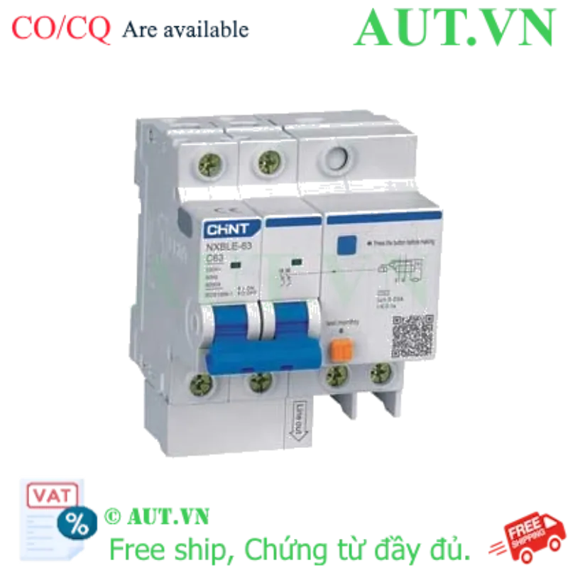 Ảnh của Cầu dao chống rò RCBO CHINT NXBLE-63 2P C63 30mA 6kA 