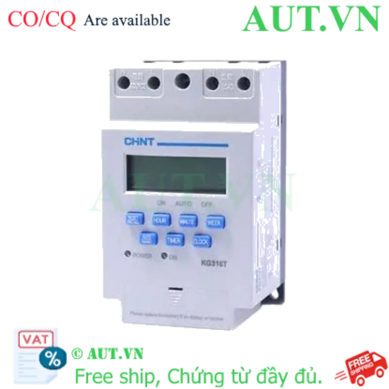 Ảnh của Công tắc hẹn giờ kỹ thuật số CHINT KG316T 220V - 32 Bước Lập Trình, LCD Sắc Nét
