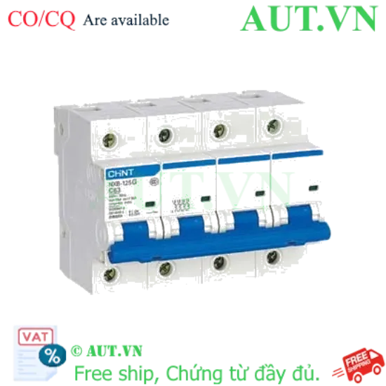 Ảnh của Áp tô mát cài CHINT NXB-125G 4P C63A 