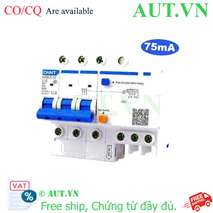 Ảnh của Át chống dòng rò CHINT NXBLE-32 3P C10 75mA 6kA 