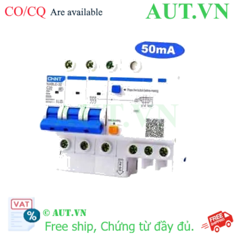 Ảnh của Át chống dòng rò CHINT NXBLE-32 3P C20 50mA 6kA 