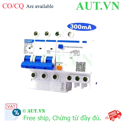 Ảnh của Át chống dòng rò CHINT NXBLE-32 3P C25 300mA 6kA 