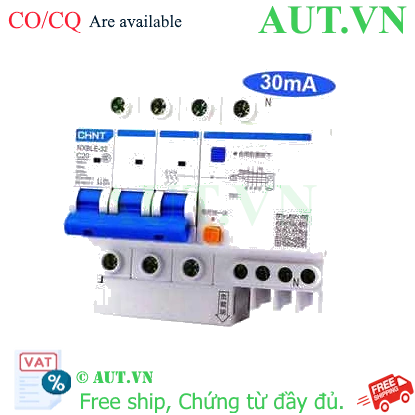Ảnh của Át chống dòng rò CHINT NXBLE-32 3P+N C20 30mA 6kA 