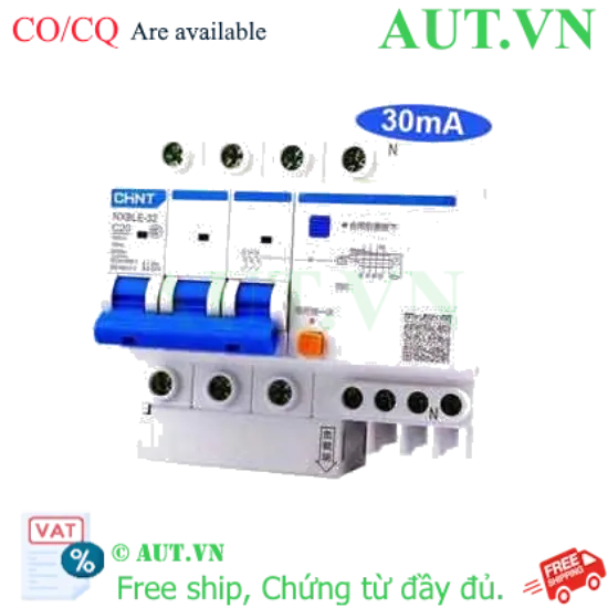 Ảnh của Át chống dòng rò CHINT NXBLE-32 3P+N C20 30mA 6kA 