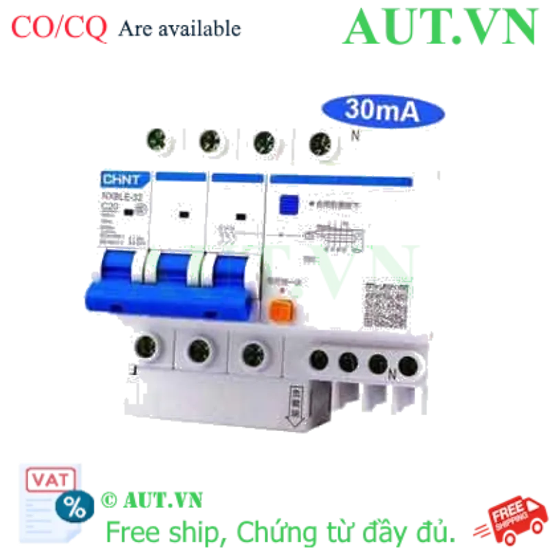Ảnh của Át chống dòng rò CHINT NXBLE-32 3P+N C20 30mA 6kA 