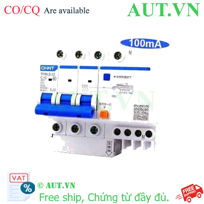 Ảnh của Át chống dòng rò CHINT NXBLE-32 3P+N C10 100mA 6kA 