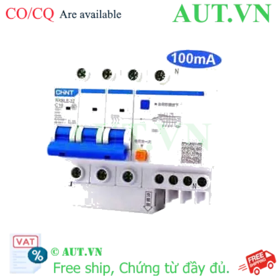 Ảnh của Át chống dòng rò CHINT NXBLE-32 3P+N C16 100mA 6kA 