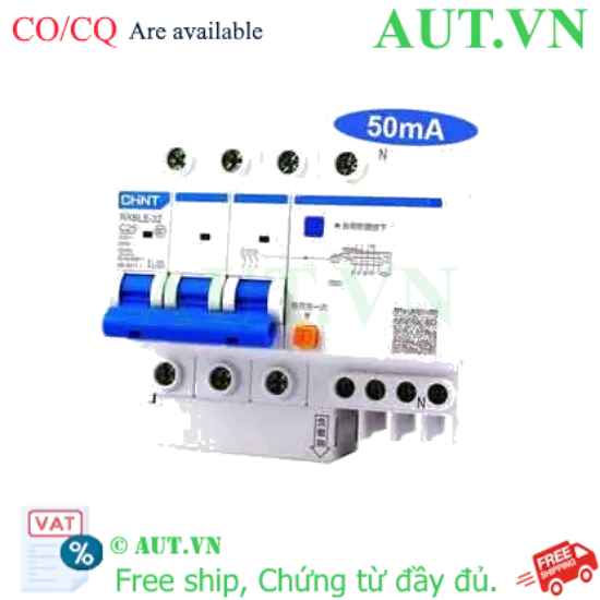 Ảnh của Át chống dòng rò CHINT NXBLE-32 3P+N C25 50mA 6kA 
