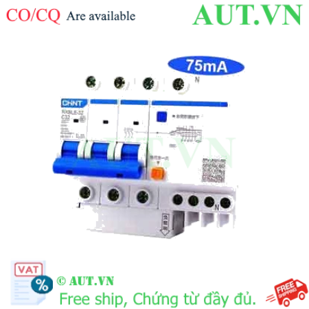 Ảnh của Át chống dòng rò CHINT NXBLE-32 3P+N C32 75mA 6kA 