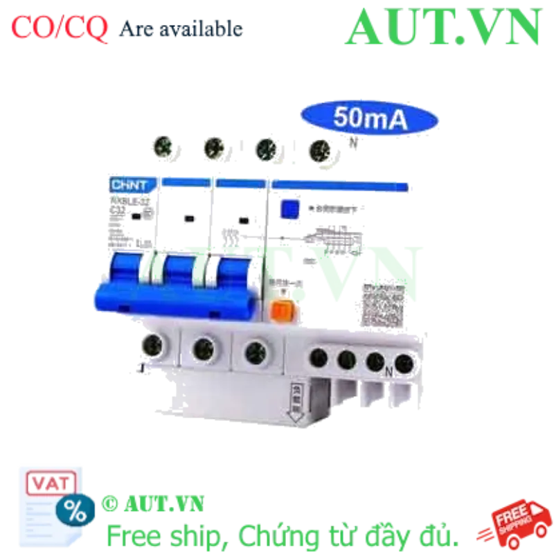 Ảnh của Át chống dòng rò CHINT NXBLE-32 3P+N C32 50mA 6kA 