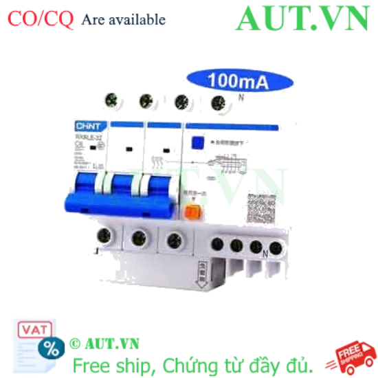 Ảnh của Át chống dòng rò CHINT NXBLE-32 3P+N C6 100mA 6kA 