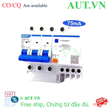 Ảnh của Át chống dòng rò CHINT NXBLE-32 3P+N C20 75mA 6kA 