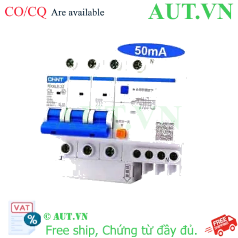 Ảnh của Át chống dòng rò CHINT NXBLE-32 3P+N C6 50mA 6kA 