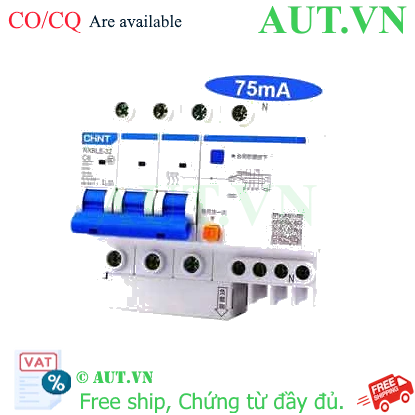 Ảnh của Át chống dòng rò CHINT NXBLE-32 3P+N C6 75mA 6kA 