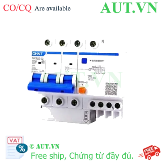 Ảnh của Át chống dòng rò CHINT NXBLE-32 3P+N C16 30mA 6kA 
