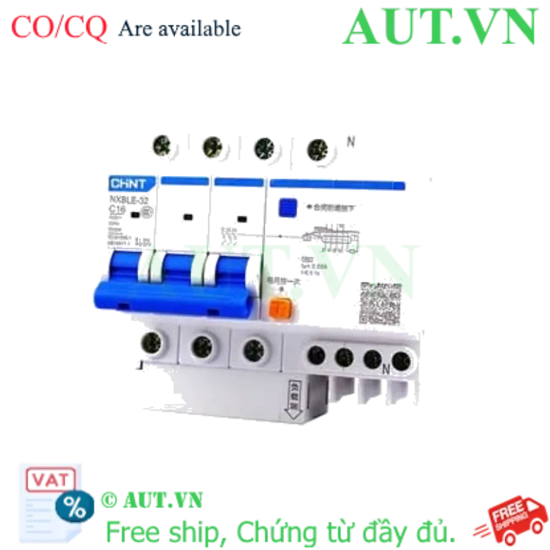 Ảnh của Át chống dòng rò CHINT NXBLE-32 3P+N C16 30mA 6kA 