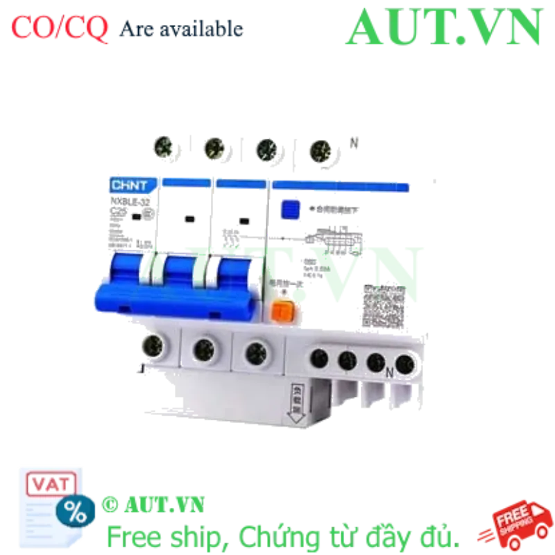 Ảnh của Át chống dòng rò CHINT NXBLE-32 3P+N C25 30mA 6kA 