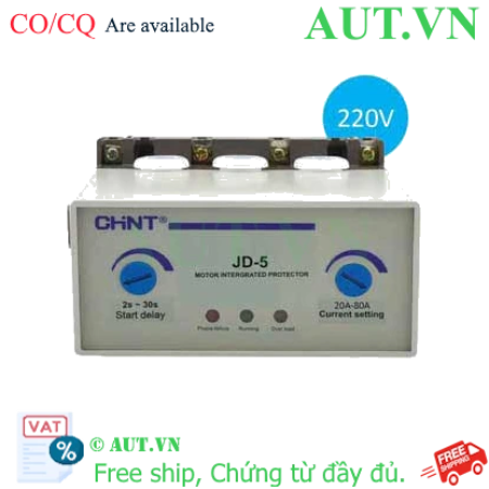 Ảnh của Rơ le bảo vệ motor CHINT JD-5 (20A-80A) | Chống mất pha & Quá dòng | AC220V