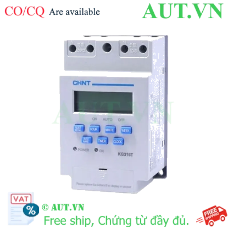 Ảnh của Công tắc hẹn giờ kỹ thuật số CHINT KG316T-D 220V - 32 Chu kỳ, Chính xác cao, Pin dự phòng | AUT VN
