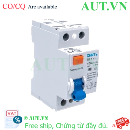 Ảnh của Aptomat chống giật CHINT NL1-63 2P 40A 30mA AC 6kA 