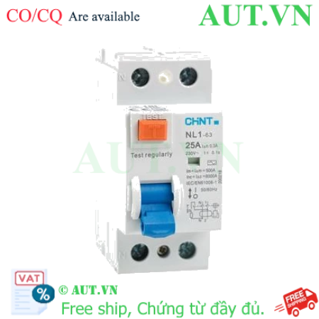 Ảnh của Aptomat chống giật CHINT NL1-63 2P 25A 300mA AC 6kA 