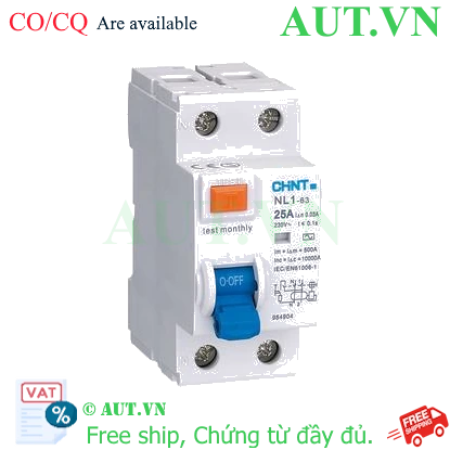 Ảnh của Aptomat chống giật CHINT NL1-63 2P 25A 30mA AC 6kA 